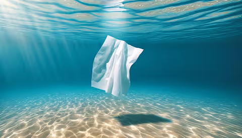 Wet wipe in the ocean